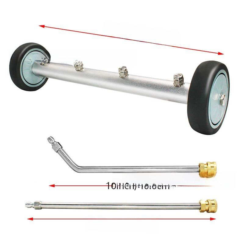 Multifunctional Water Broom Silver 3-Piece Set - High-Pressure Car Chassis Nozzle for Outdoor Vehicle Driveway Cleaning - Image 2