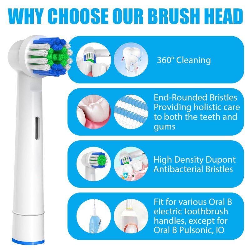 genkent Replacement Toothbrush Heads Compatible with Oral-B Braun, 16 Pcs Professional Electric Toothbrush Heads Brush Heads for Oral B Replacement Heads Refill Pro 500/1000/1500/3000/3757/5000/7000/7500/8000 - Image 3