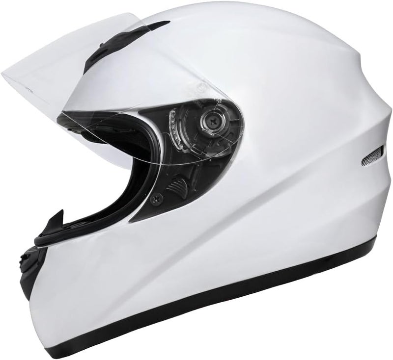 Zorax ZOR-819 White Full Face Motorcycle Helmet with Iridium Visor (M Size) - Image 4