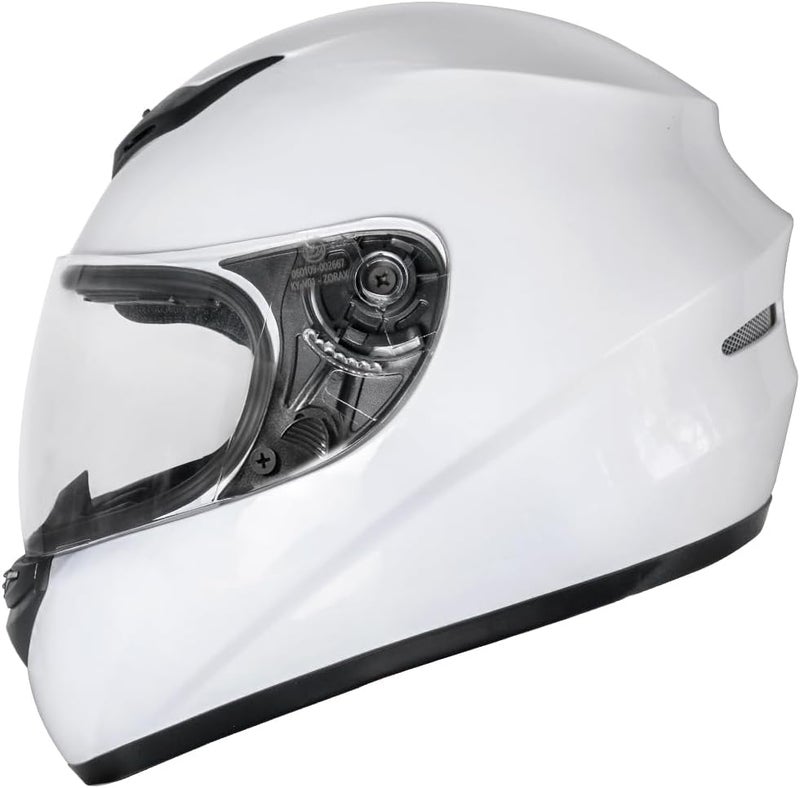 Zorax ZOR-819 White Full Face Motorcycle Helmet with Iridium Visor (M Size) - Image 3