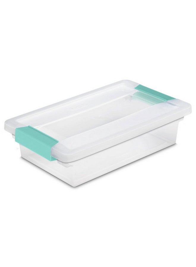 Sterilite 19618606 Small Clip Box with Blue Aquarium latches, (Pack of 6) - Image 1