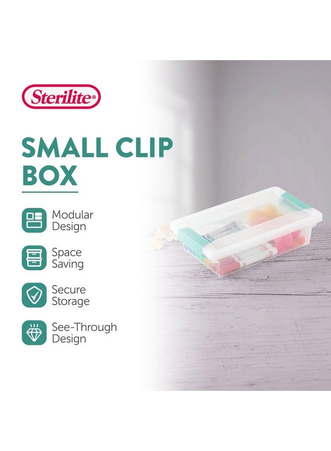 Sterilite 19618606 Small Clip Box with Blue Aquarium latches, (Pack of 6) - Image 2