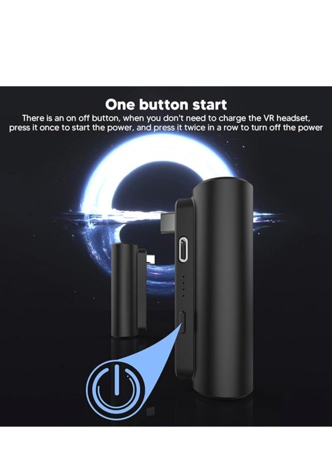 Battery pack for Quest 2, portable VR charger battery with LED indicator and independent switch, 3400 MAh VR extension battery for 2-3 hours of playback