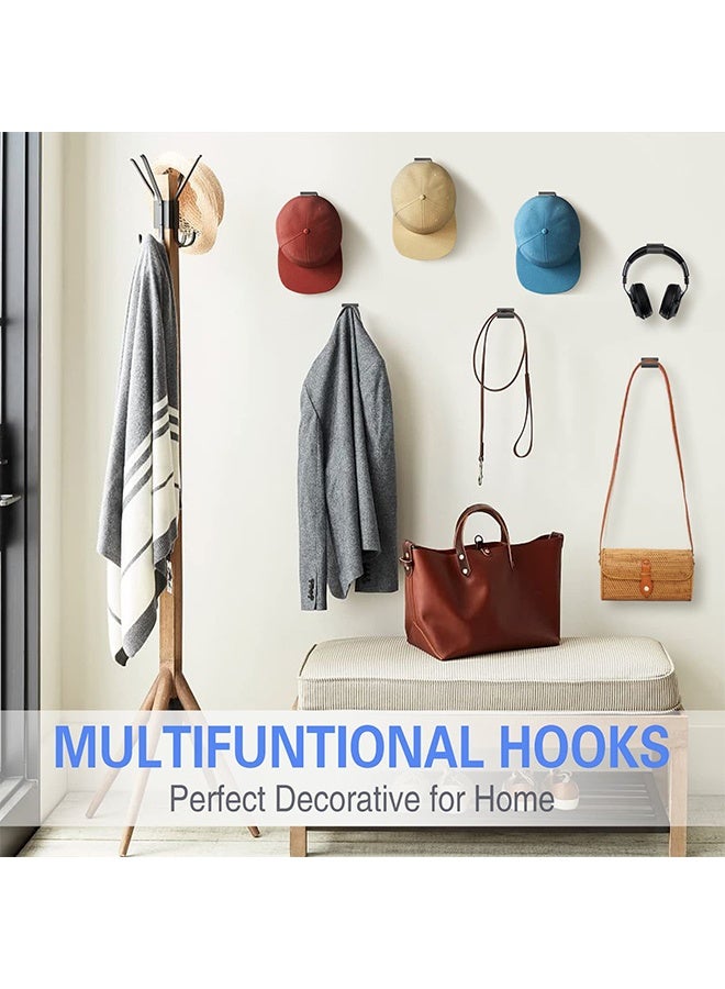 12 Pack Adhesive Hat Rack Display Hooks for Wall & Door Baseball Cap Holder Closet & Storage Organizer Strong Cap Hanger for Room & Mancave No Drilling (black) - Image 4