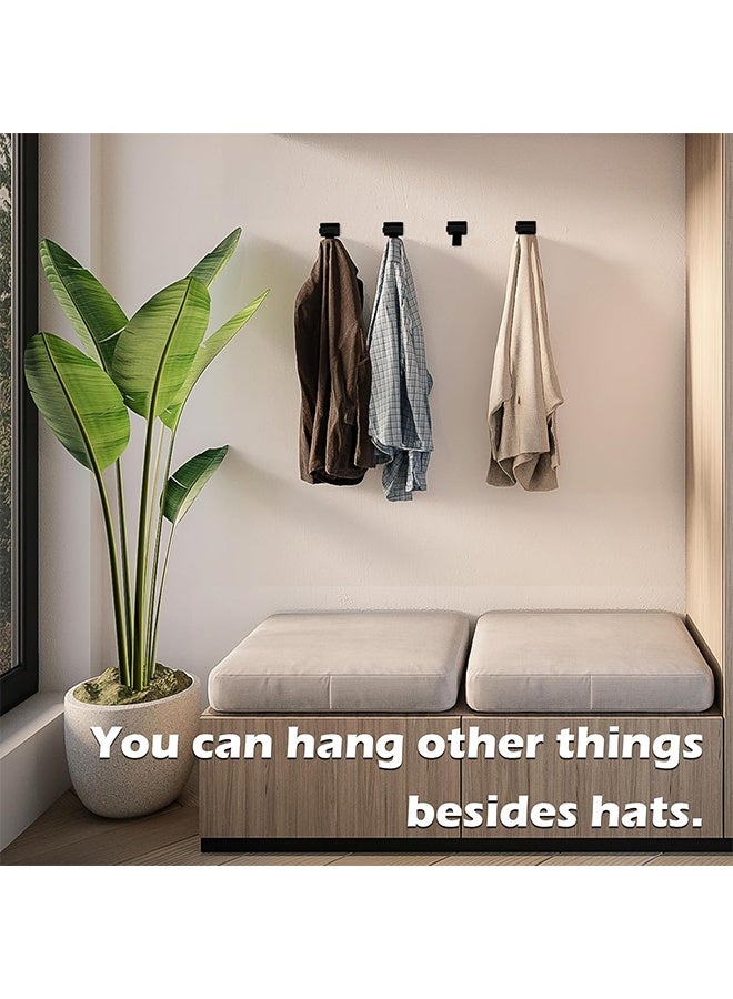 12 Pack Adhesive Hat Rack Display Hooks for Wall & Door Baseball Cap Holder Closet & Storage Organizer Strong Cap Hanger for Room & Mancave No Drilling (black) - Image 5