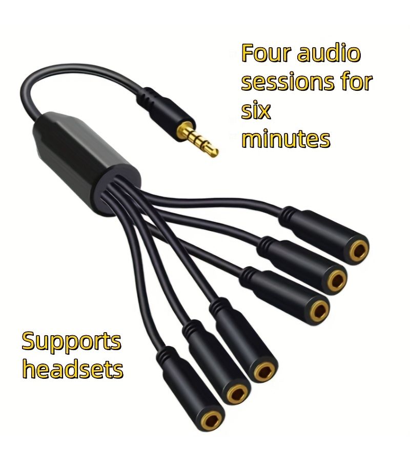 Qiduohao 4 Section 3.5mm Audio Splitter Cable 11.81inch for Computer Phone Headphones - Image 1