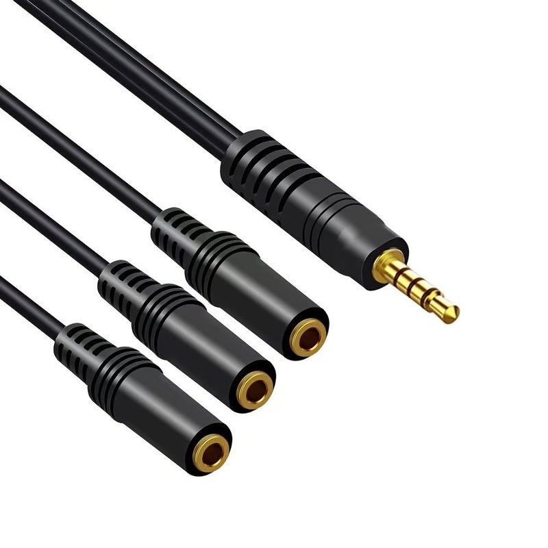 Qiduohao 4 Section 3.5mm Audio Splitter Cable 11.81inch for Computer Phone Headphones - Image 5