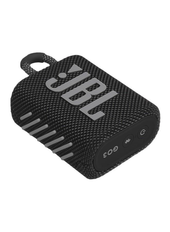 JBL Go 3 - Waterproof Wireless Portable Bluetooth Speake and Dustproof , Big Pro Sound with Punchy bass,Built-in long-lasting battery, Made in Part with Recycled Materials (Black) - Image 3