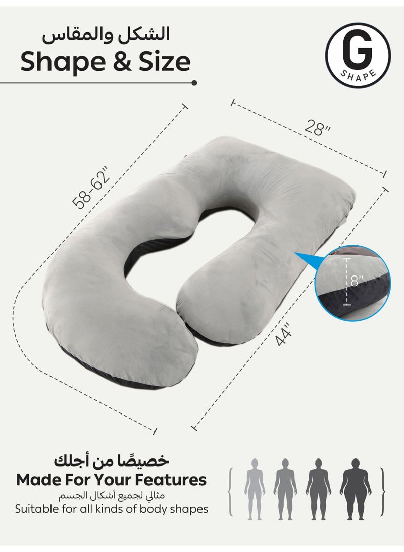 دوناتيلا وسادة الحمل دعم الظهر والوركين والساقين والبطن صوف ناعم لون رمادي  - Image 2