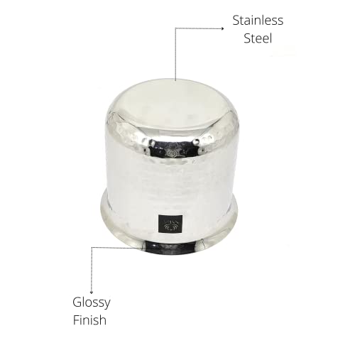Nyra® Stainless Steel Deep Water Gunj - Flat Bottom Milk Pot and Tope, Cooking Pot, Patila, Bhagona, Tapeli Heavy Gauge Boiling Vessel Dekchi for Home and Kitchen (Capacity - 750 ML) - Image 5