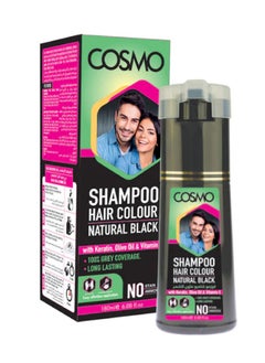 COSMO Cosmo Shampoo Hair Colour Natural Black 180ml  - Image 1