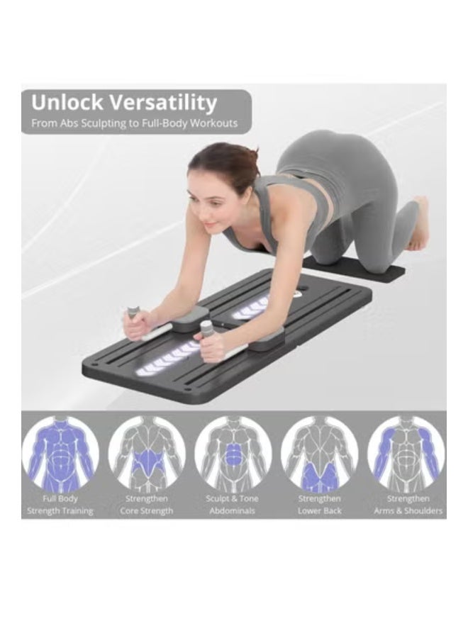 تايجر Multifunctional Foldable Pilates Reformer Board – Adjustable Ab & Core Trainer, Full Body Workout Machine for Home, Strength & Flexibility Training, Portable Pilates Board Set for Women & Men - Image 4