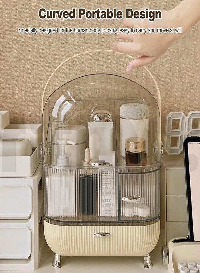 Ostin منظم مكياج أوستين، منظم مستحضرات تجميل ذو سعة كبيرة، منظمات للعناية بالبشرة، علبة تخزين فرش المكياج، علبة عرض مستحضرات التجميل للطاولة، المنضدة، الحمام - Image 5