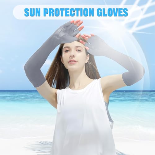 PALAY® Arm Sleeves for Men Women Hand Gloves for Sun Protection Summer UV Protection Cooling Hand Cover Quick Dry Breathable Silk Arm Sleeves for Driving, Bike Riding, Hiking - 1 Pairs - Image 5