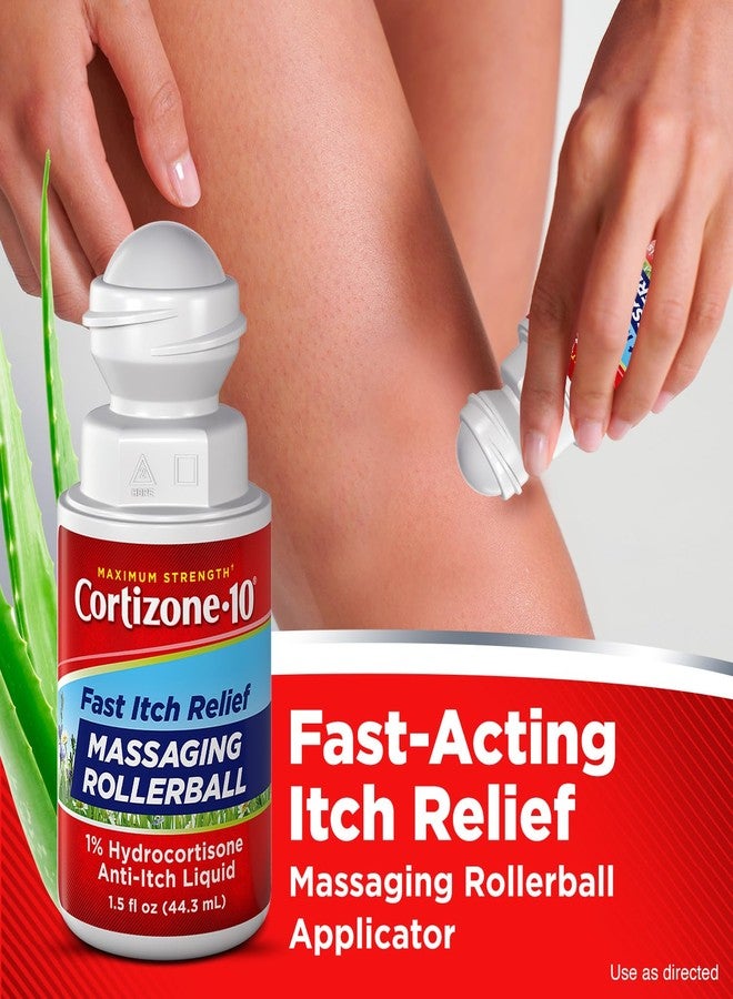 Cortizone 10 Cortizone-10 Maximum Strength Itch Relief Massaging Rollerball, 1% Hydrocortisone, Fast-Acting, Anti-Itch Liquid for Bug Bites, Rash, Eczema, Psoriasis, Poison Ivy, Oak, Sumac, 1.5 fl. oz - Image 3