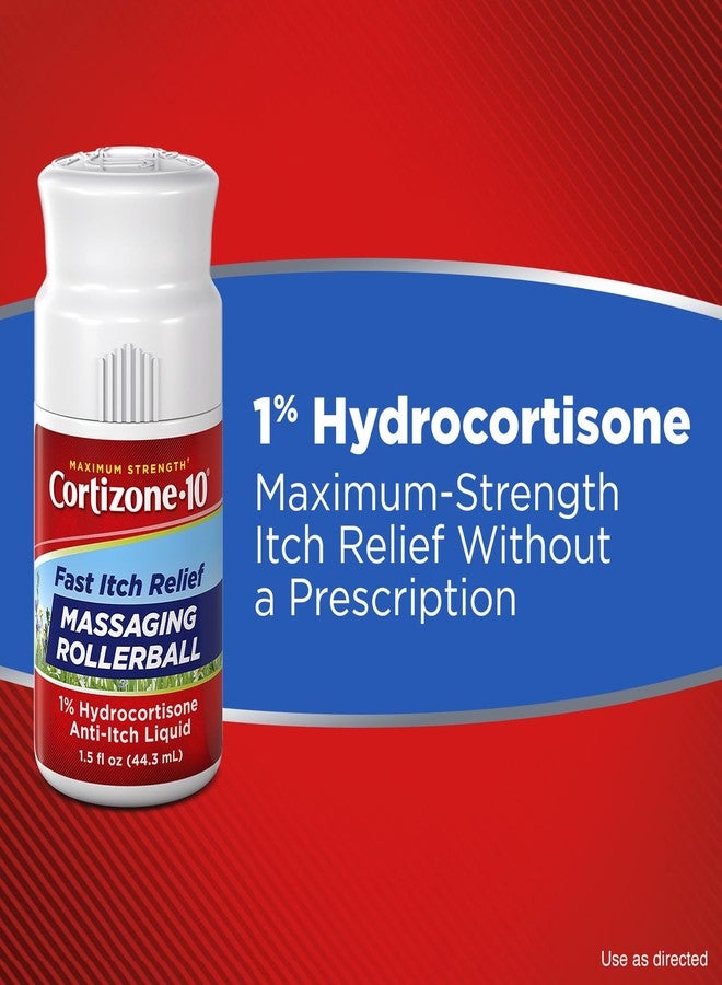 Cortizone 10 Cortizone-10 Maximum Strength Itch Relief Massaging Rollerball, 1% Hydrocortisone, Fast-Acting, Anti-Itch Liquid for Bug Bites, Rash, Eczema, Psoriasis, Poison Ivy, Oak, Sumac, 1.5 fl. oz - Image 4