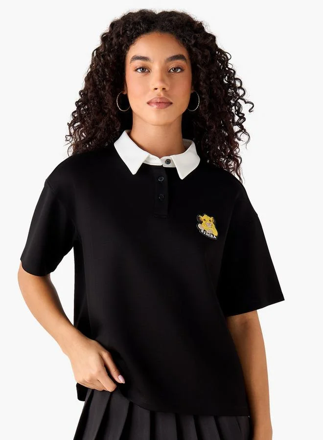 اس بي كاركترز Polo T-shirt with Simba Embossed Patch