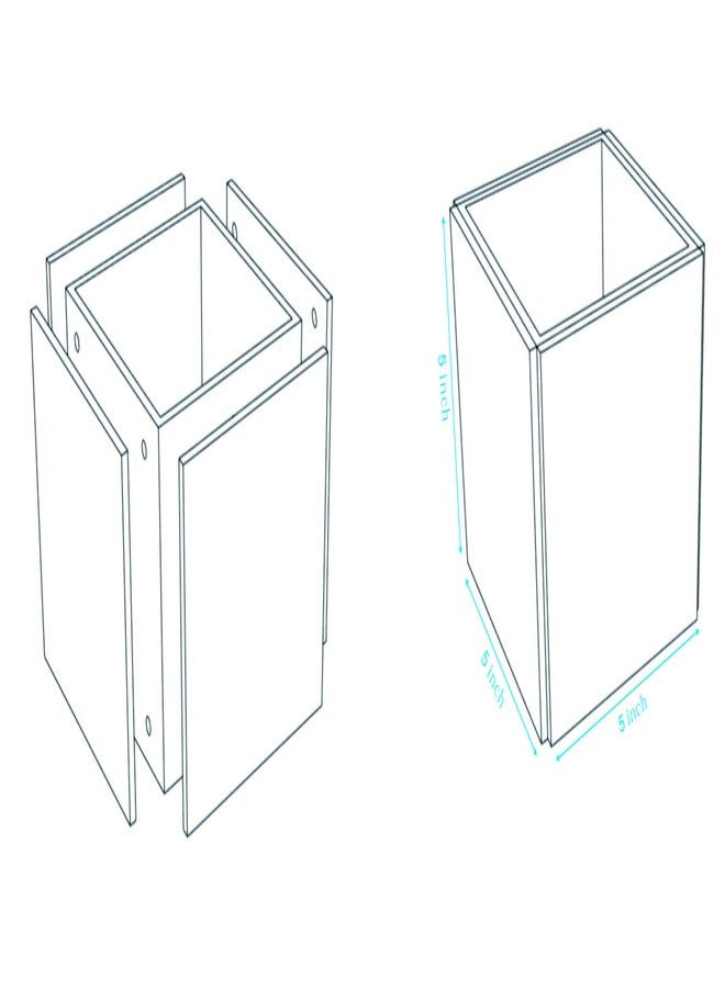 HESIN 4-side Acrylic Photo Block Cube Tabletop Pen holder Desktop Storage Organizer for Office Classroom Home Packaging Containers of Plastic Picture Frame for 5" x5" photo size - Image 5
