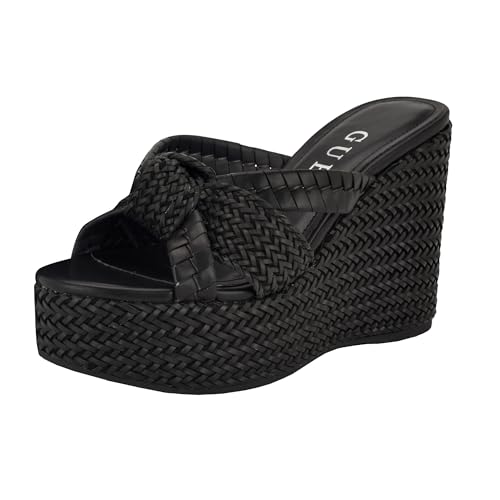 Guess Women's EVEH Wedge Sandal, Black 001, 5 - Image 1