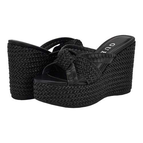 Guess Women's EVEH Wedge Sandal, Black 001, 5 - Image 2