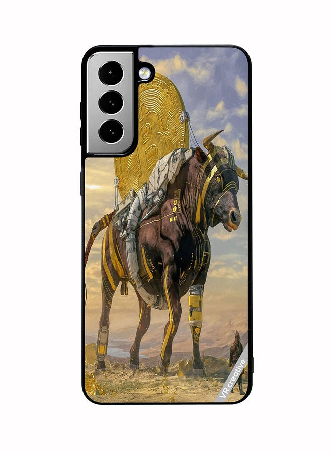 VR CREATIVE Protective Case Cover For Samsung Galaxy S21 FE 5G Bitcoin Horse Design Multicolour - Image 1
