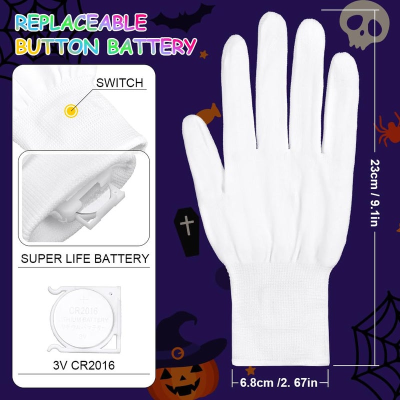 OFFCUP LED Gloves, Bright/Colourful, LED Rave Flashing Lighting/Multi Colour for Party/Club/Evening/Christmas/Running/Halloween - Image 2