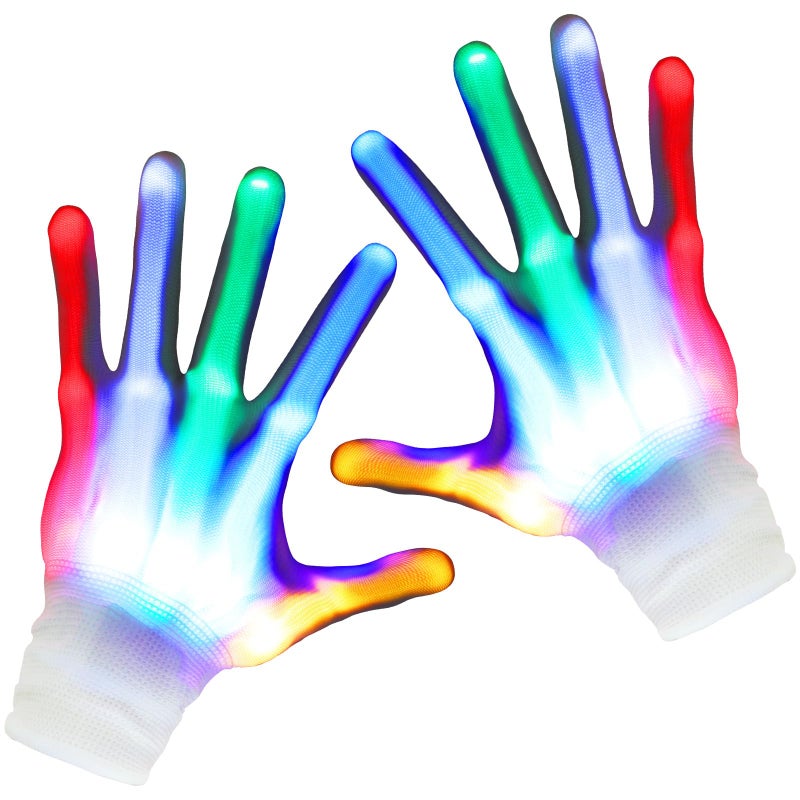 OFFCUP LED Gloves, Bright/Colourful, LED Rave Flashing Lighting/Multi Colour for Party/Club/Evening/Christmas/Running/Halloween - Image 1