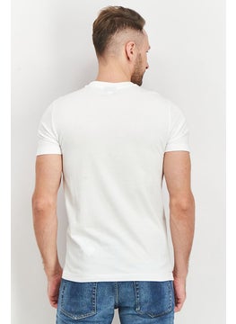 DIESEL Men Crew Neck Short Sleeve Graphic Print T Shirt, White  - Image 4