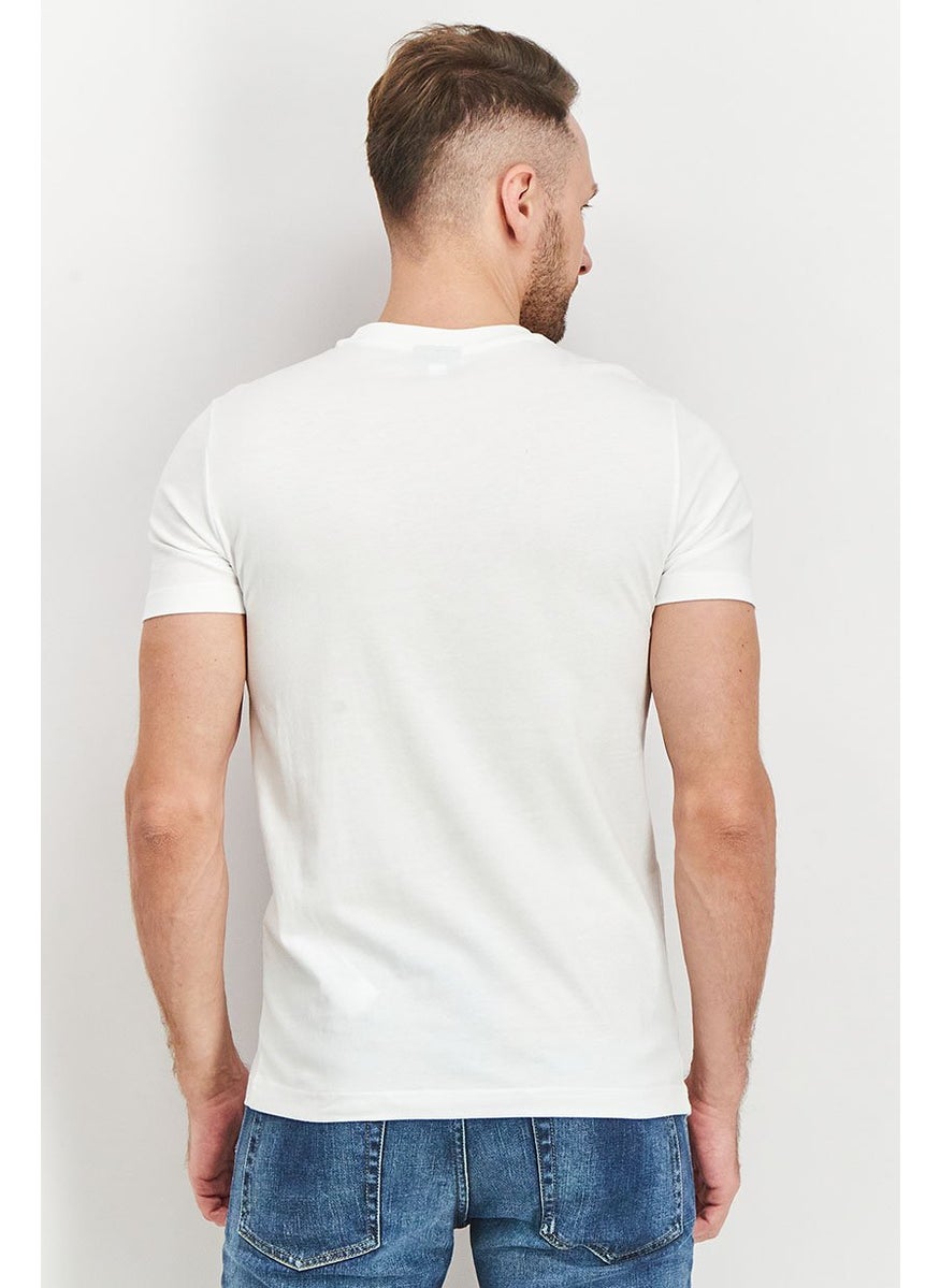 DIESEL Men Crew Neck Short Sleeve Graphic Print T Shirt, White  - Image 4