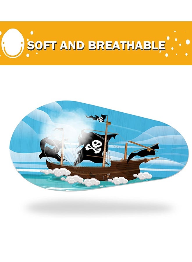 أورجنيزر رقعة لاصقة للعين للأطفال والأولاد، رقعة عين قراصنة الهالوين للأطفال الصغار، مصنوعة من مادة تسمح بمرور الهواء، قطن مانع للضوء، تصاميم ملونة ومرحة للأولاد، 9 أنماط (18 قطعة) - Image 3