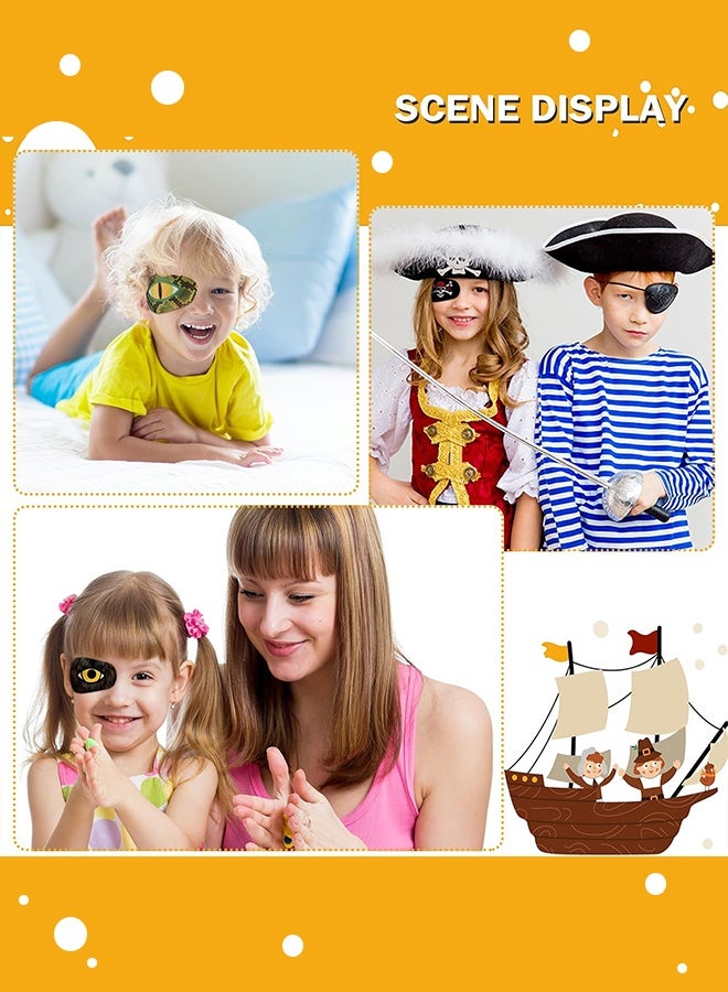 أورجنيزر رقعة لاصقة للعين للأطفال والأولاد، رقعة عين قراصنة الهالوين للأطفال الصغار، مصنوعة من مادة تسمح بمرور الهواء، قطن مانع للضوء، تصاميم ملونة ومرحة للأولاد، 9 أنماط (18 قطعة) - Image 5