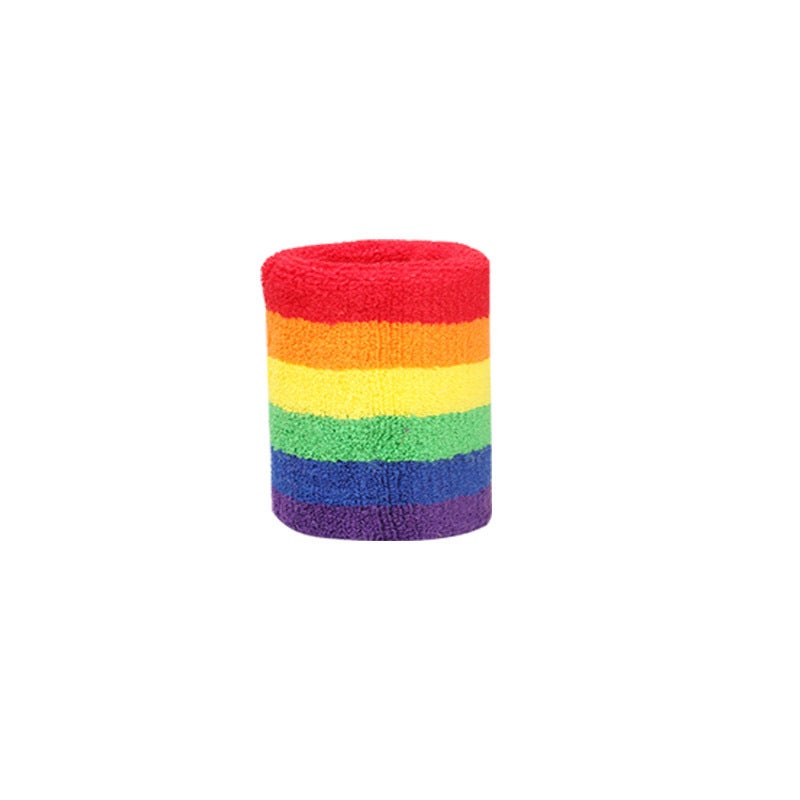 Generic Colorful Sports Headband Wristband Set for Kids Rainbow Bracer One Pack 