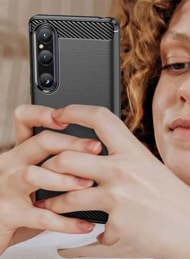 CATANES Sony Xperia 1 V Case Cover Soft TPU Bumper Protective Black - Image 3