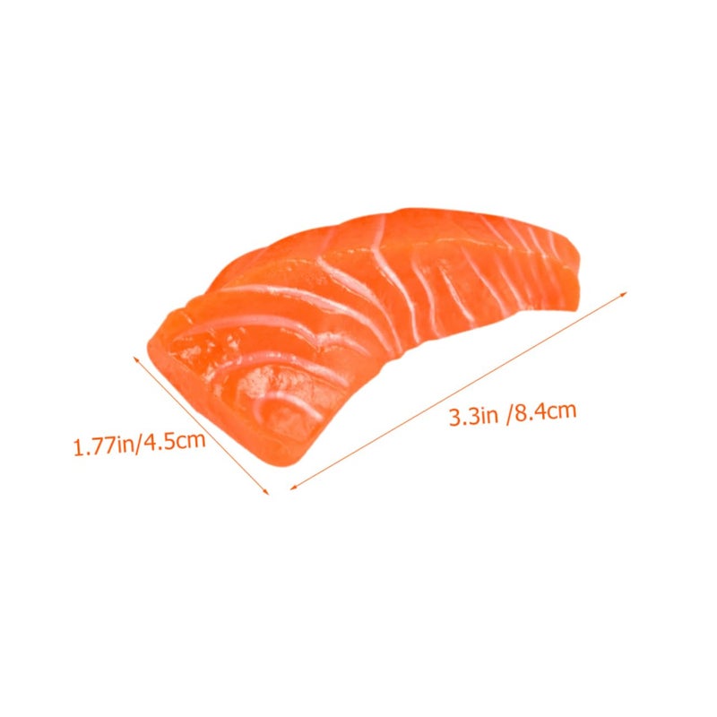Lifelike Artificial Salmon Slices 5PCS Food Model For Kitchen Decor Photography Props - Image 3
