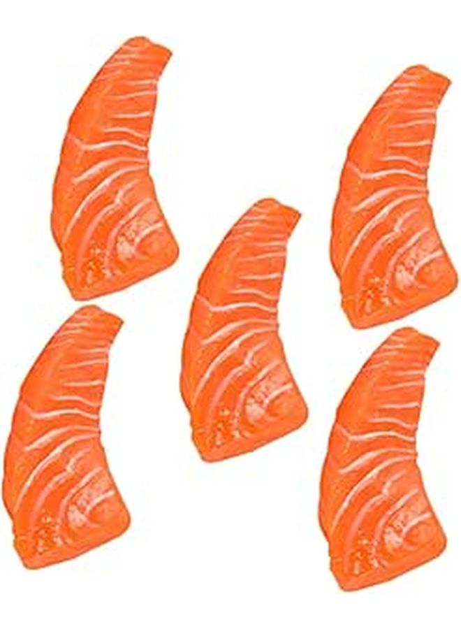 Lifelike Artificial Salmon Slices 5PCS Food Model For Kitchen Decor Photography Props - Image 1