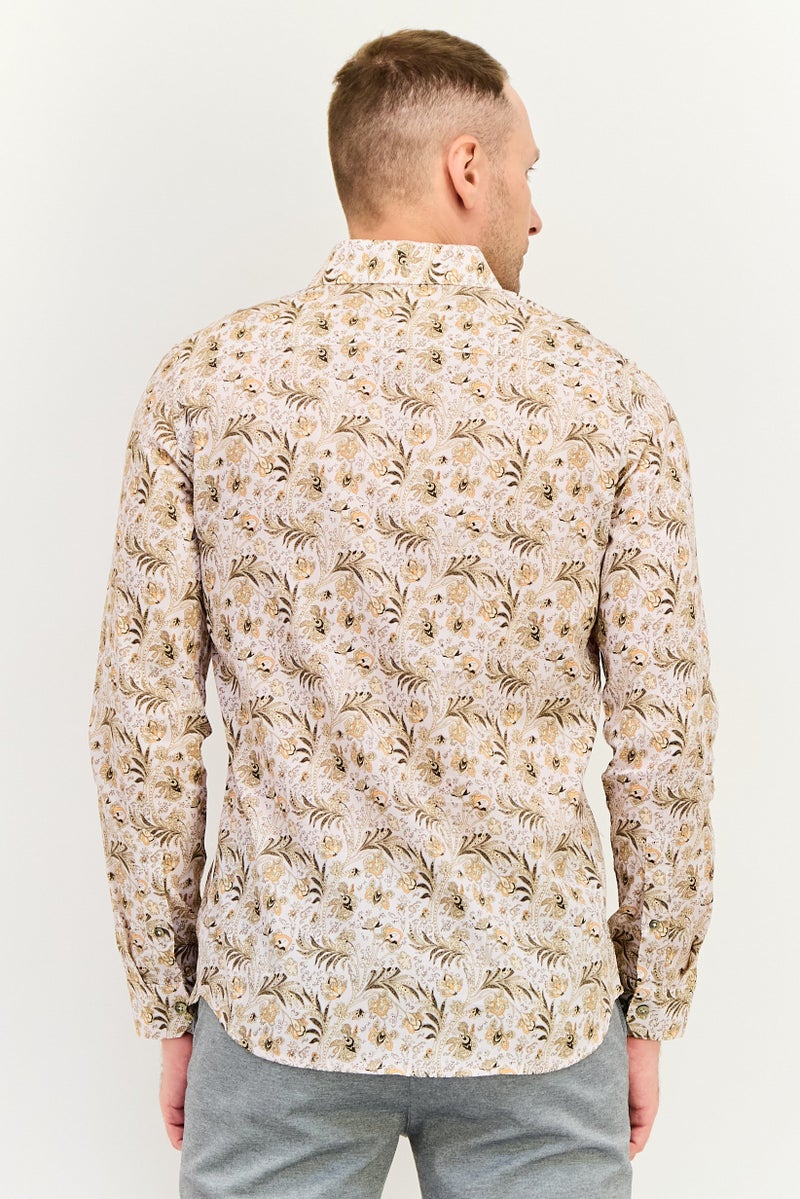 JACK & JONES قميص رجالي بقصة ضيقة بنمط بايسلي بأكمام طويلة، متعدد الألوان - Image 4