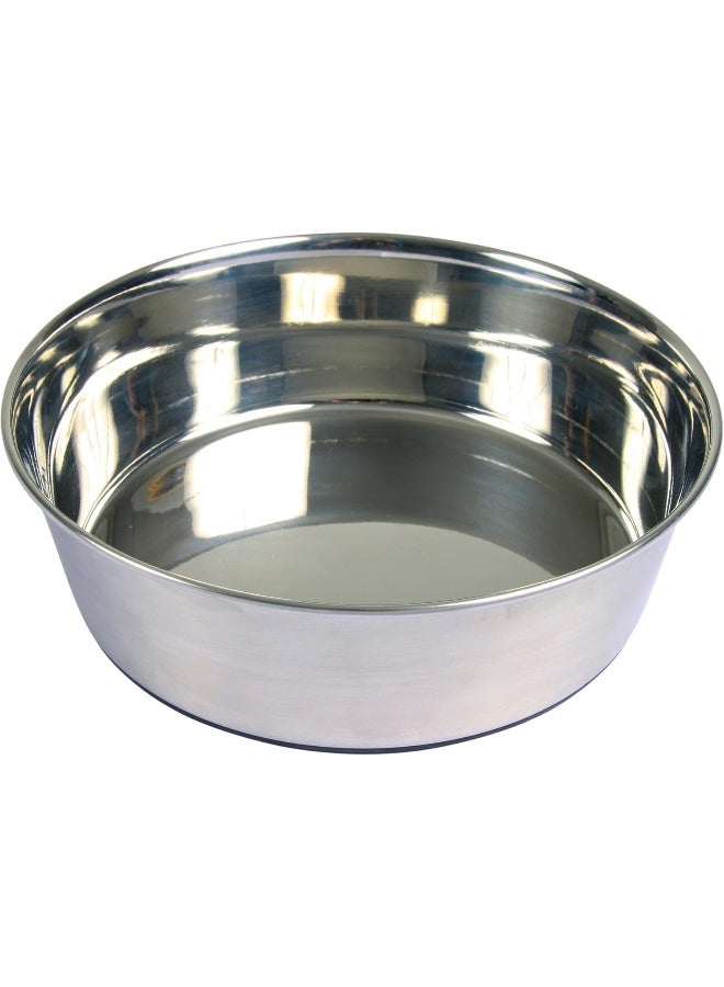 Trixie Stainless Steel Dog Bowl with Rubber Base - 1L - Image 1