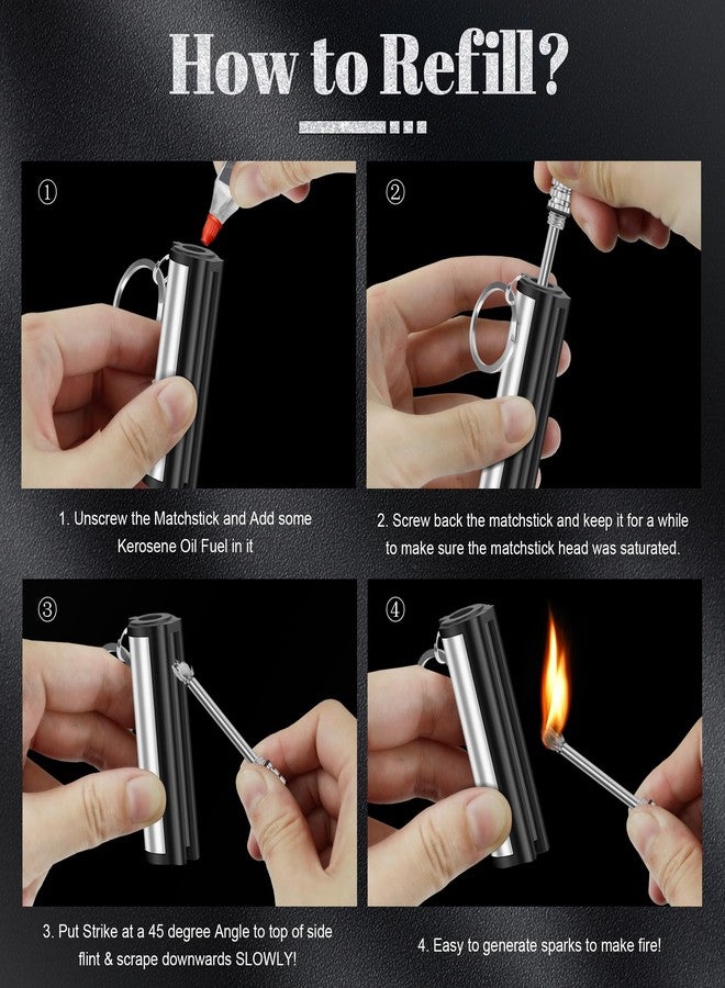 Lafagiet Pack of 5 Permanent Match Lighter, Wateproof, Keychain Matches Lighters for Candle, Survival, Camping Kit (No Fuel Included) - Image 4