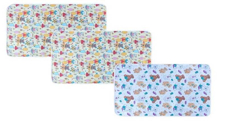 Aazeem New Born Baby Polyster Sheets Waterproof | Bed Protector Baby Dry Sheet | Baby Dry Mats Waterproof and New Baby Born Product |Pack of 3 |Orange | - Image 1