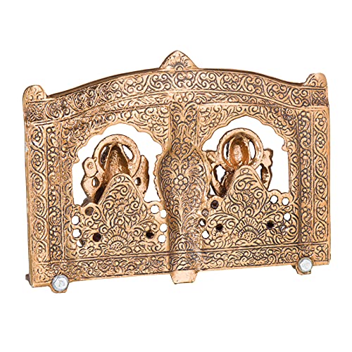 INTERNATIONAL GIFT® Copper Plated Laxmi Ganesh God Idol Statue Oxidized Finish with 2 Piece Jyot with Beautiful Velvet Box Packing and with Carry Bag (15H x 20W x 4.5L Centimeters) - Image 3