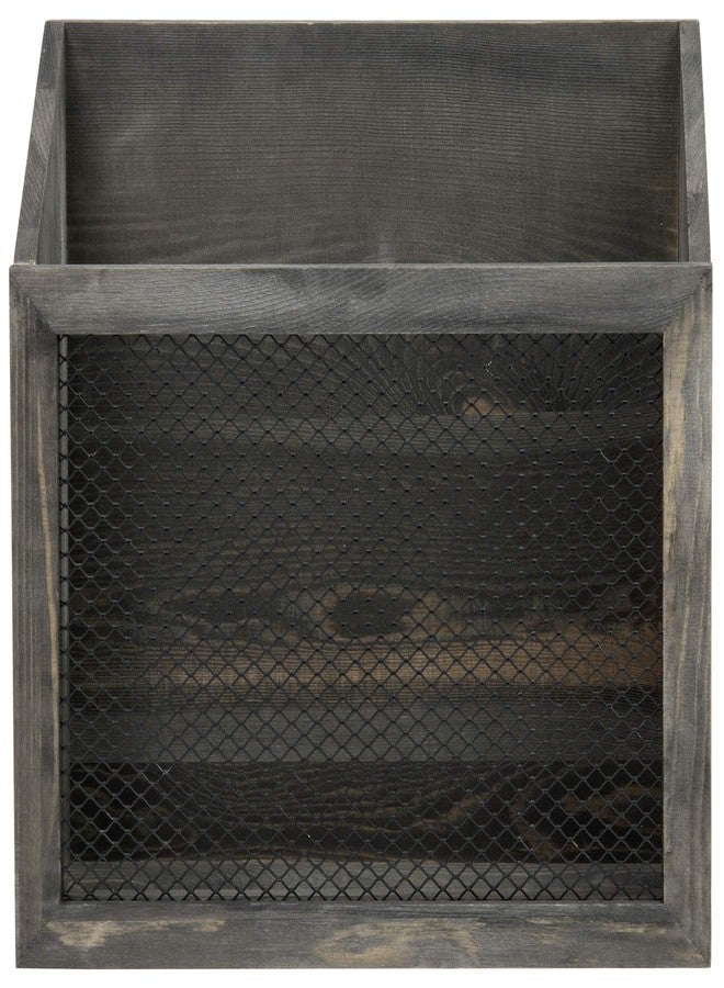 ماي جيفت حامل مجلات ريفي من ماي جيفت، بتصميم عتيق من الخشب الرمادي وشبك الدجاج، يُثبت على الحائط أو يوضع على الطاولة، مناسب لترتيب البريد، مثالي للمنزل الريفي، والحمام، والمكتب. - Image 5