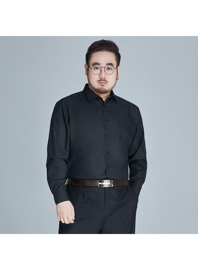 Ayoupang Ayoo Plus Size Long Sleeve Shirt For Men, Business Solid Color Formal Wear Professional Dress Shirt, Plus Size Commuter Workwear, Sky Blue, 2XL - Image 3