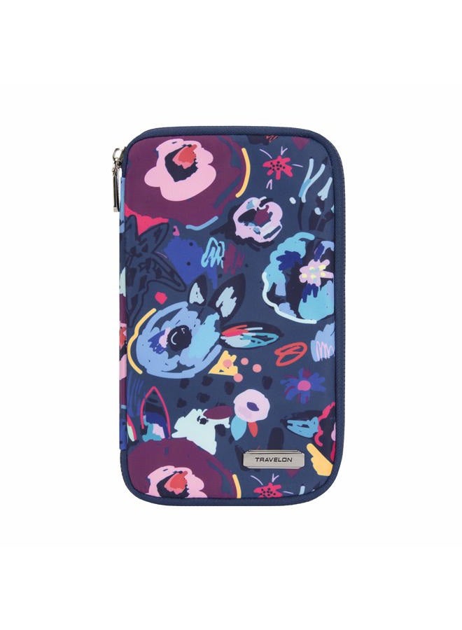 Travelon RFID Blocking Family Passport Zip Wallet, Mod Floral, One Size, Rfid Blocking Family Passport Zip Wallet - Image 1