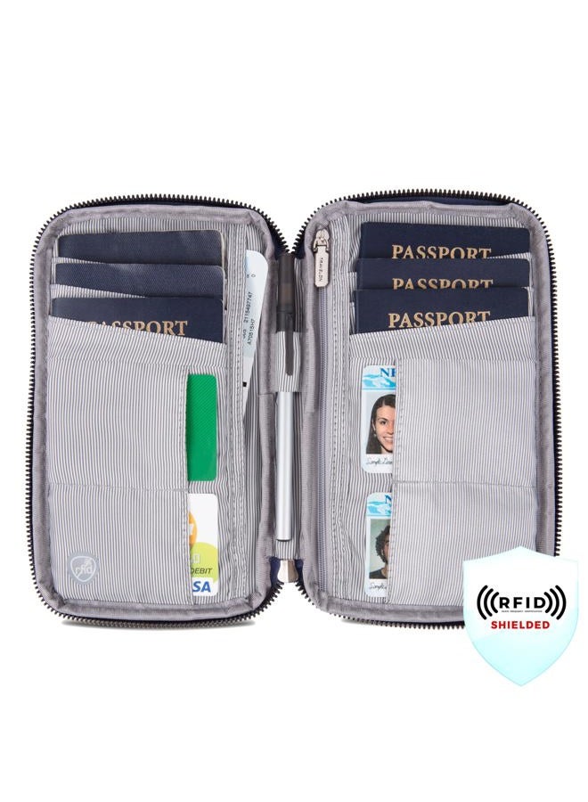Travelon RFID Blocking Family Passport Zip Wallet, Mod Floral, One Size, Rfid Blocking Family Passport Zip Wallet - Image 2