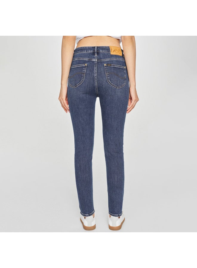 Lee Mall Same Model 25 Early Spring New Product 419 Tight Fit High Waist Narrow Leg Mid-Dark Blue Women'S Jeans Trend - Image 3