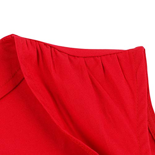 KILLREAL Women's Fashion Casual Tartan Plaid Patchwork Cocktail Christmas Party Dress Red Large - Image 5