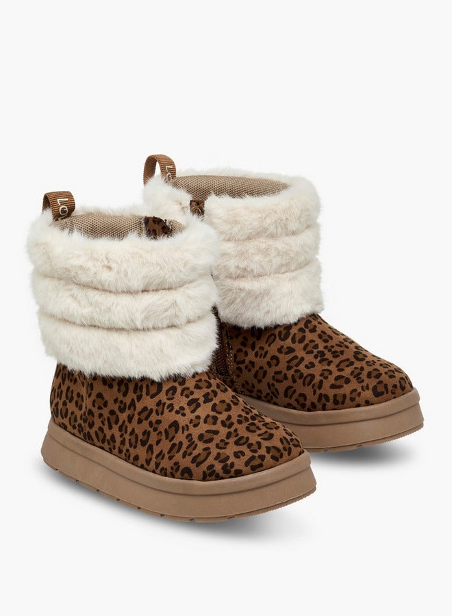 JUNIORS Faux Fur Boots with Zip Closure - Image 3