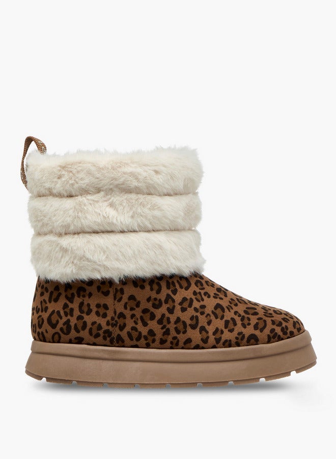 JUNIORS Faux Fur Boots with Zip Closure - Image 1