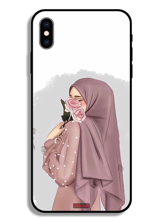 Tolwak جراب حماية من آبل آيفون XS Max عليه صورة فتاة تحمل وردة - Image 2