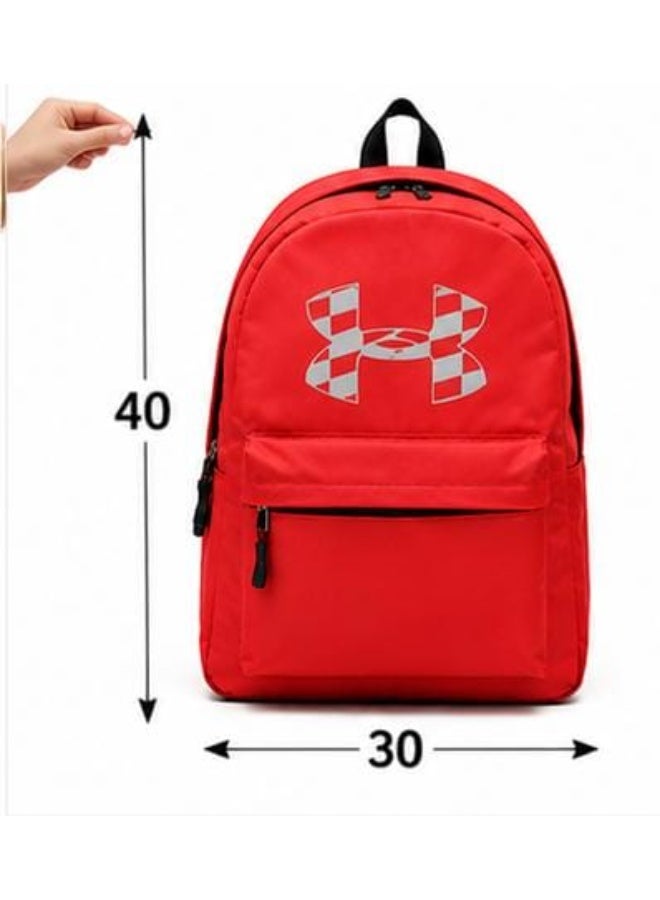 Red waterproof school backpack with a separate pencil case - Image 4